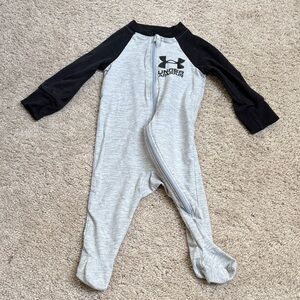 Under Armour Black and Gray Kids Footie